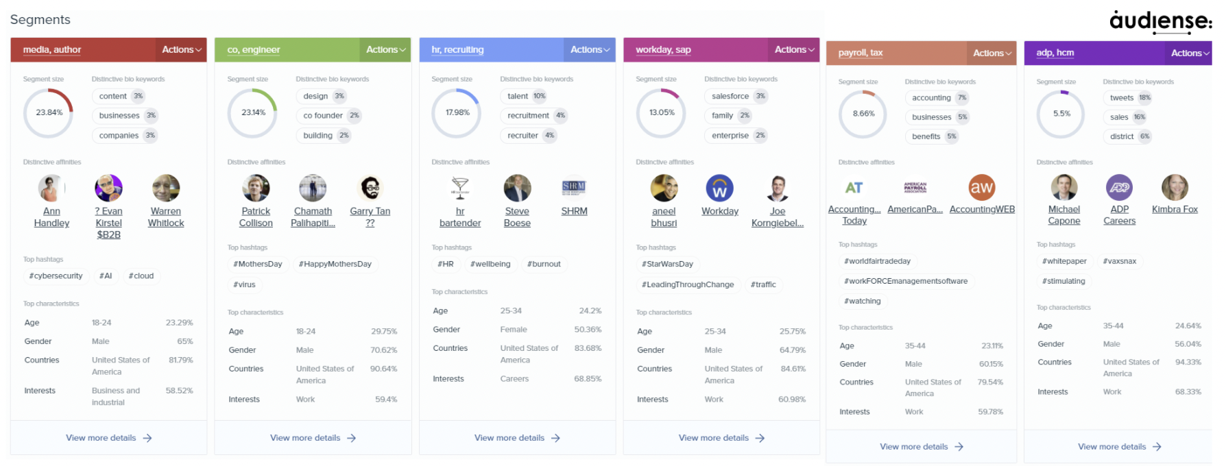 Audiense blog - Segments d'audience - Paie globale