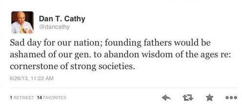 PDG sur Twitter Dan Cathy Chick-Fil-A