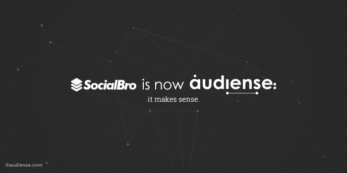 SocialBro devient Audiense Rename New Name Rebrand identity company change social media data marketing