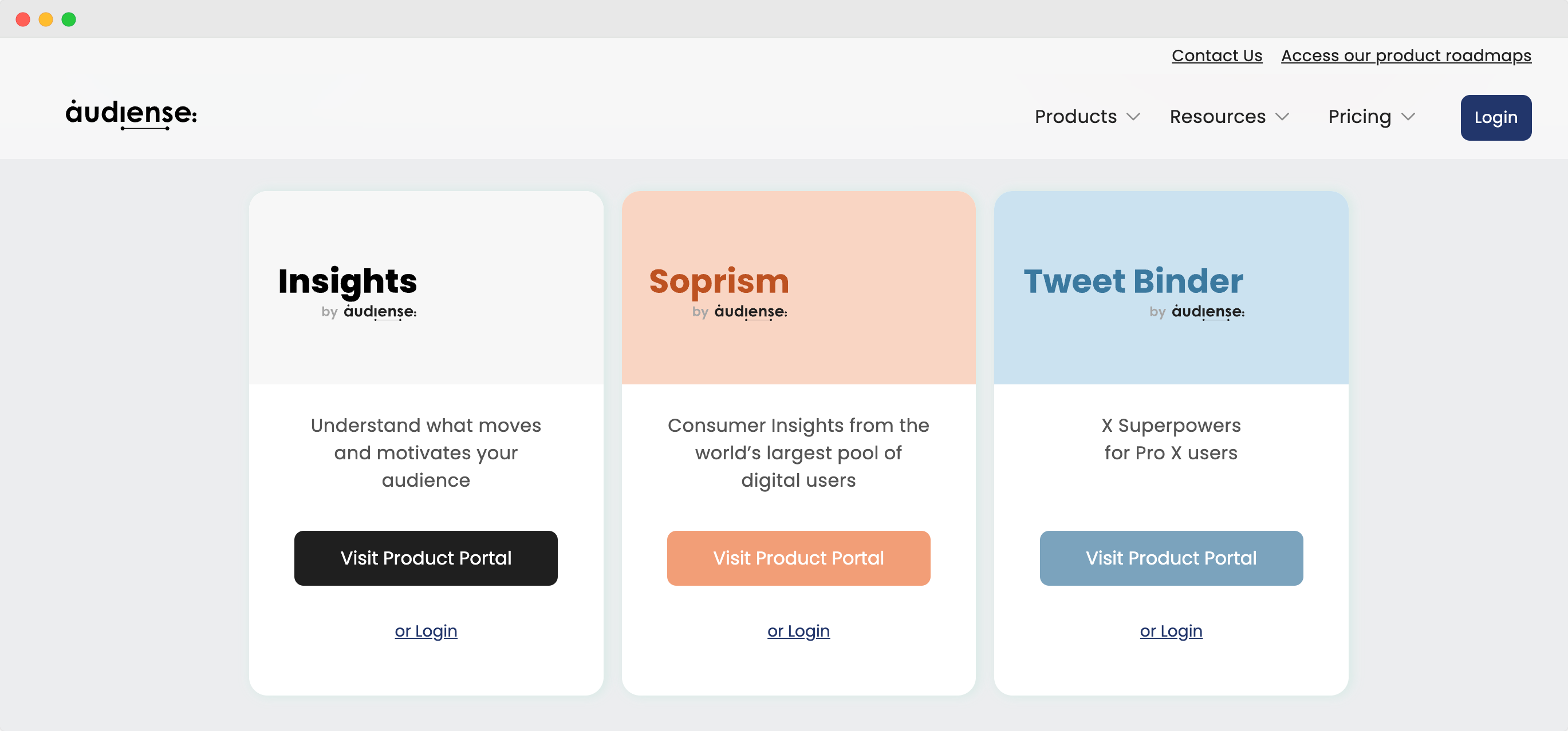 Audiense blog - Page d'atterrissage des portails produits