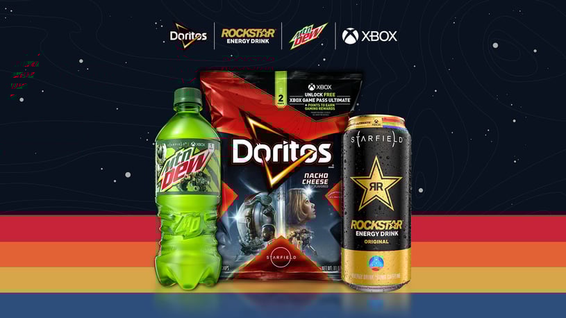 Audiense blog - Xbox a collaboré avec Doritos, Mountain Dew et Rockstar Energy pour fournir le meilleur carburant pour les jeux.