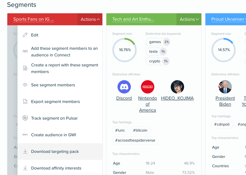 Audiense blog - Fonctionnalité Targeting Pack 