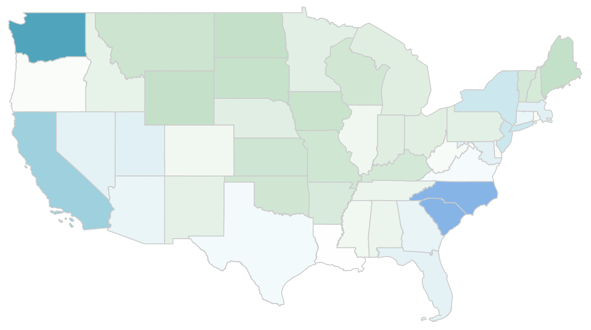 Géolocalisation du soprisme Carte des États-Unis