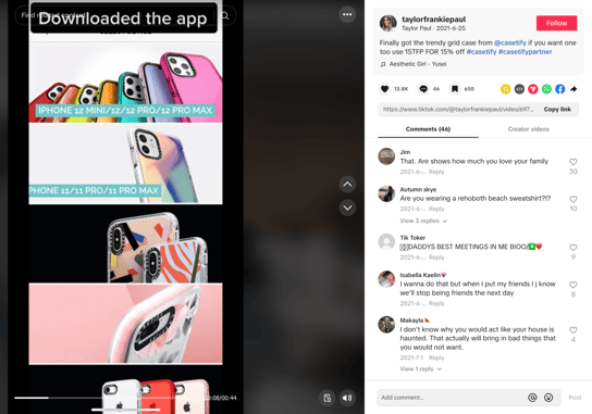 Audiense blog - image - Taylor Frankie Paul's Tiktok post before the scandal