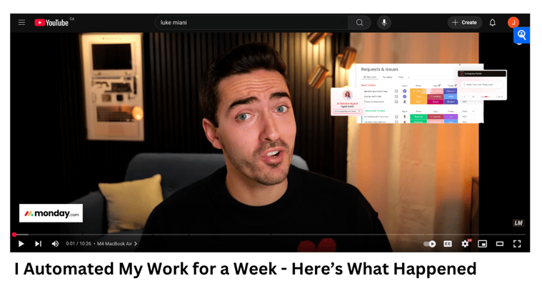 Audiense blog - image - concept d'une vidéo pour Monday.com