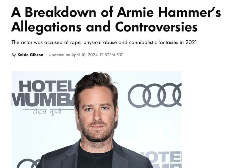 Audiense blog - image - Une analyse des allégations et des controverses concernant Armie Hammer