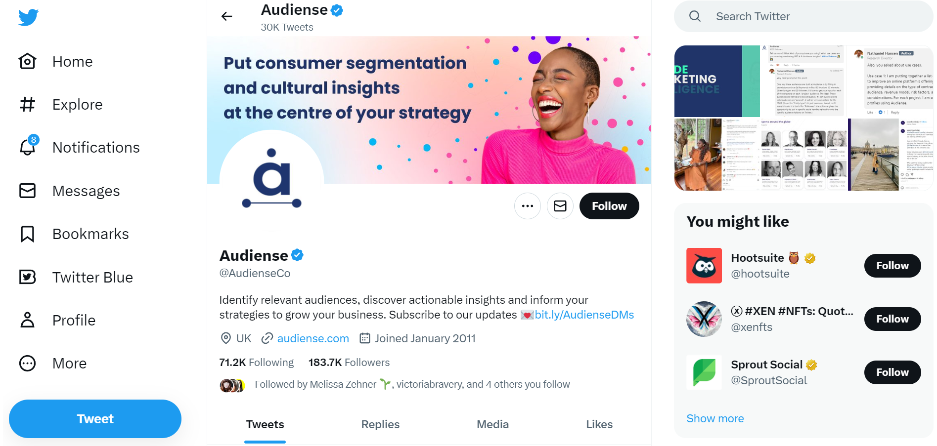 Audiense blog - Audiense profil Twitter