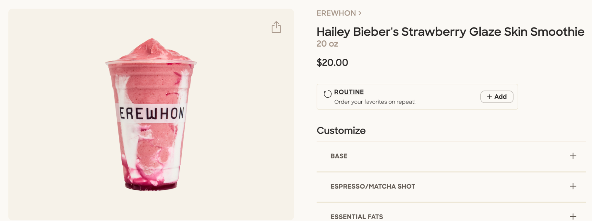 Audiense blog - image - Le smoothie de Hailey Bieber à la fraise et au glaçage