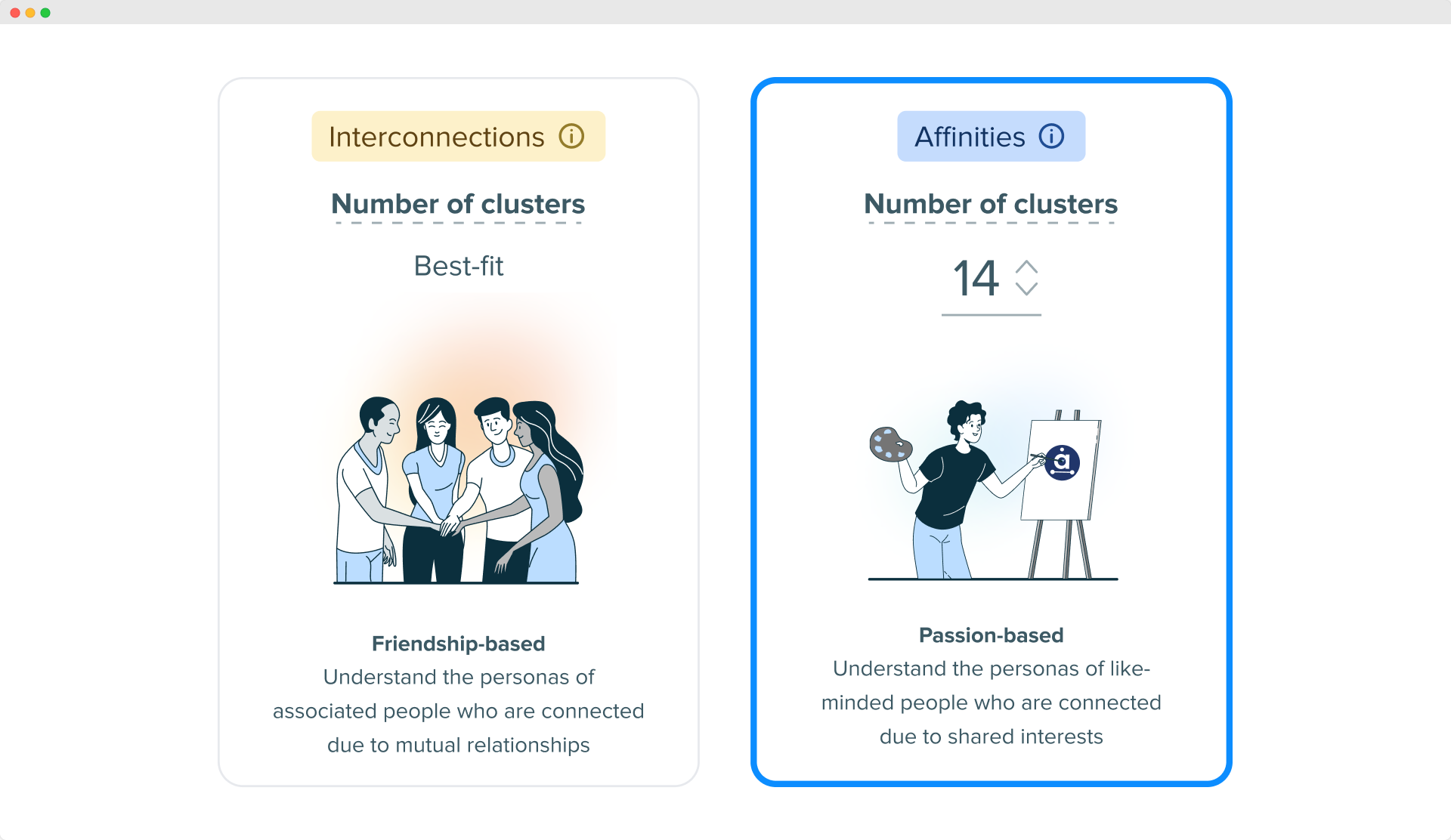 Image - Le générateur de rapports après la mise en œuvre de la nouvelle fonctionnalité d'Audiense Insights