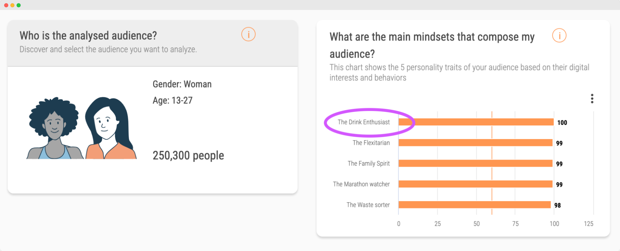 Audiense blog - image - tableau de bord Soprism - audience mindset