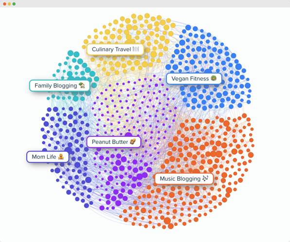 Audiense blog - image - nouvelle version du cluster graph Audiense Insights